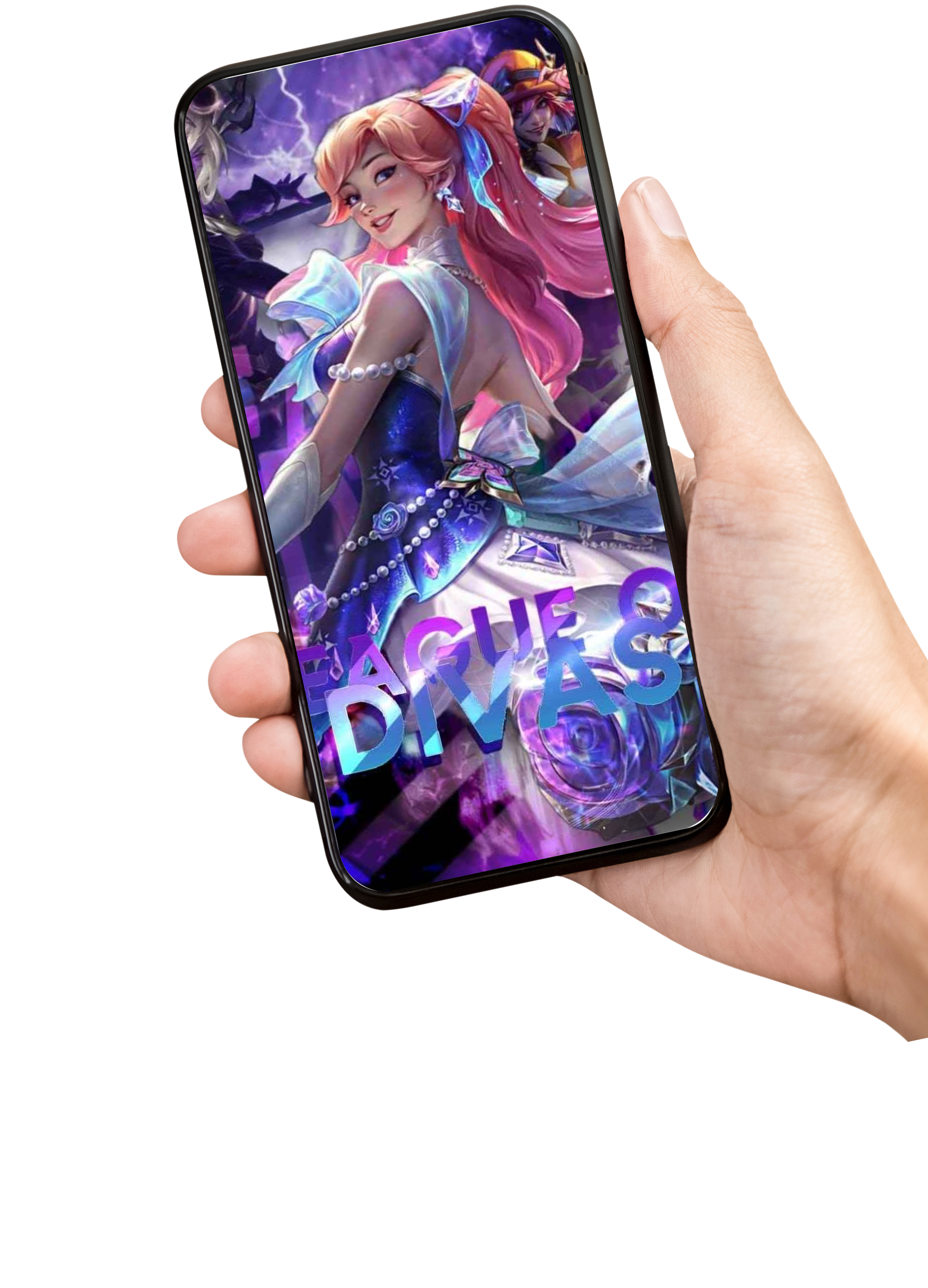 Celular com personagem da Guilda